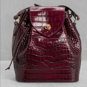 & Other Stories Red Crocodile Bucket Bag